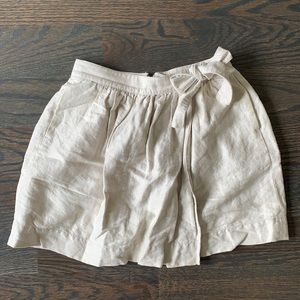 Linen faux wrap mini skirt